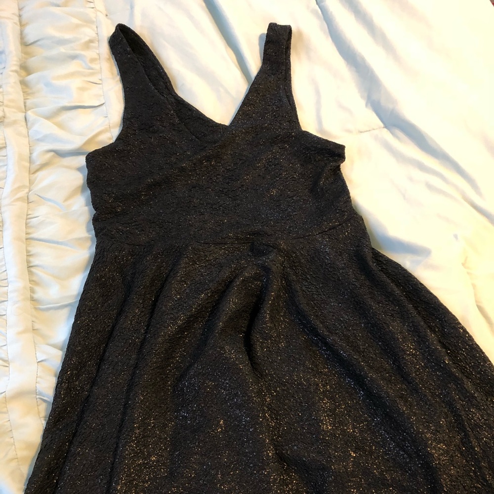 Urban outfitters black w/ shine fit n flare dress